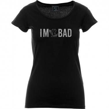 T-shirt I'm bad glitter donna