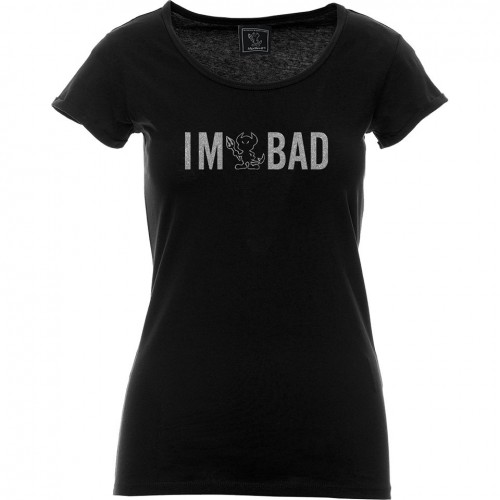 T-shirt I'm bad glitter donna