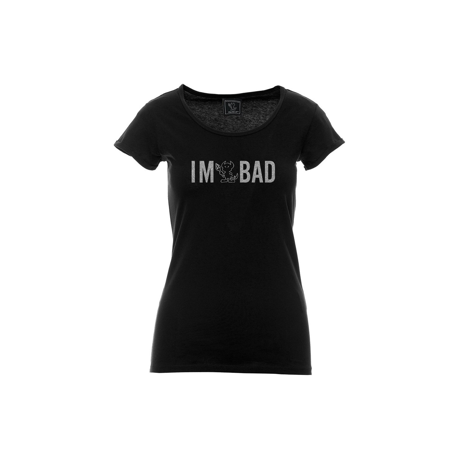 T-shirt I'm bad glitter donna