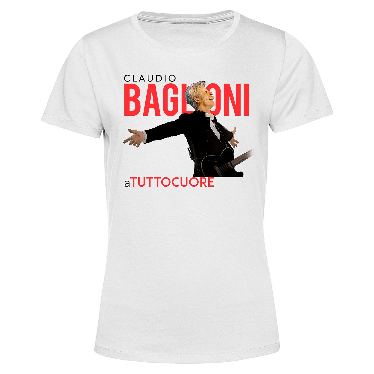 BAGLIONI T-shirt DONNA aTUTTOCUORE Locandina - Bianca